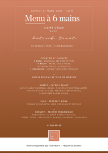 Menu 6 mains avec Patrick Bruot