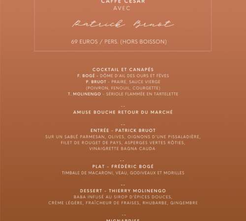 Menu 6 mains avec Patrick Bruot